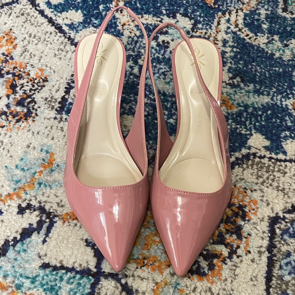 Patent Pink Slingback Heels